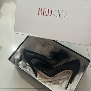 Red Valentino Leather Bow Pump, Size 36